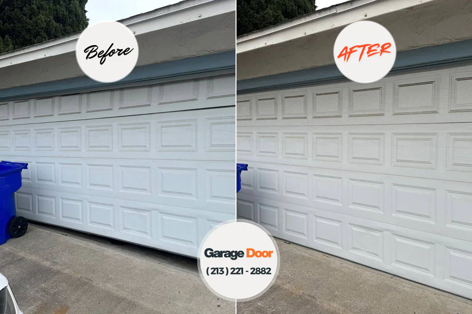 Before and after: garage door repair Saline, MI
